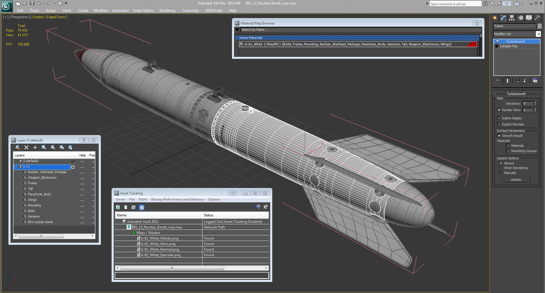 B61 12 Nuclear Bomb 3D model