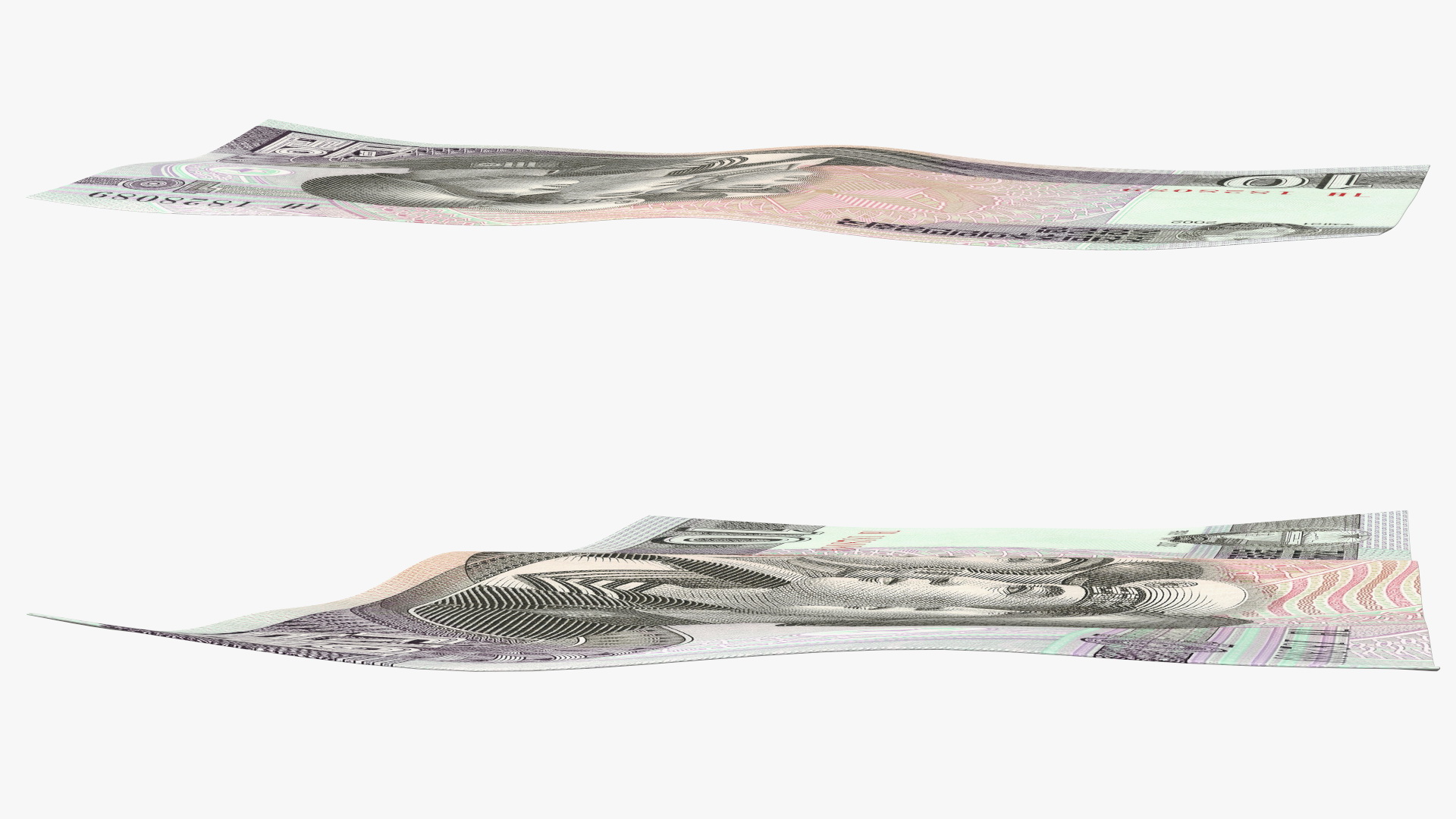 North Korea 10 Won Banknote 3D