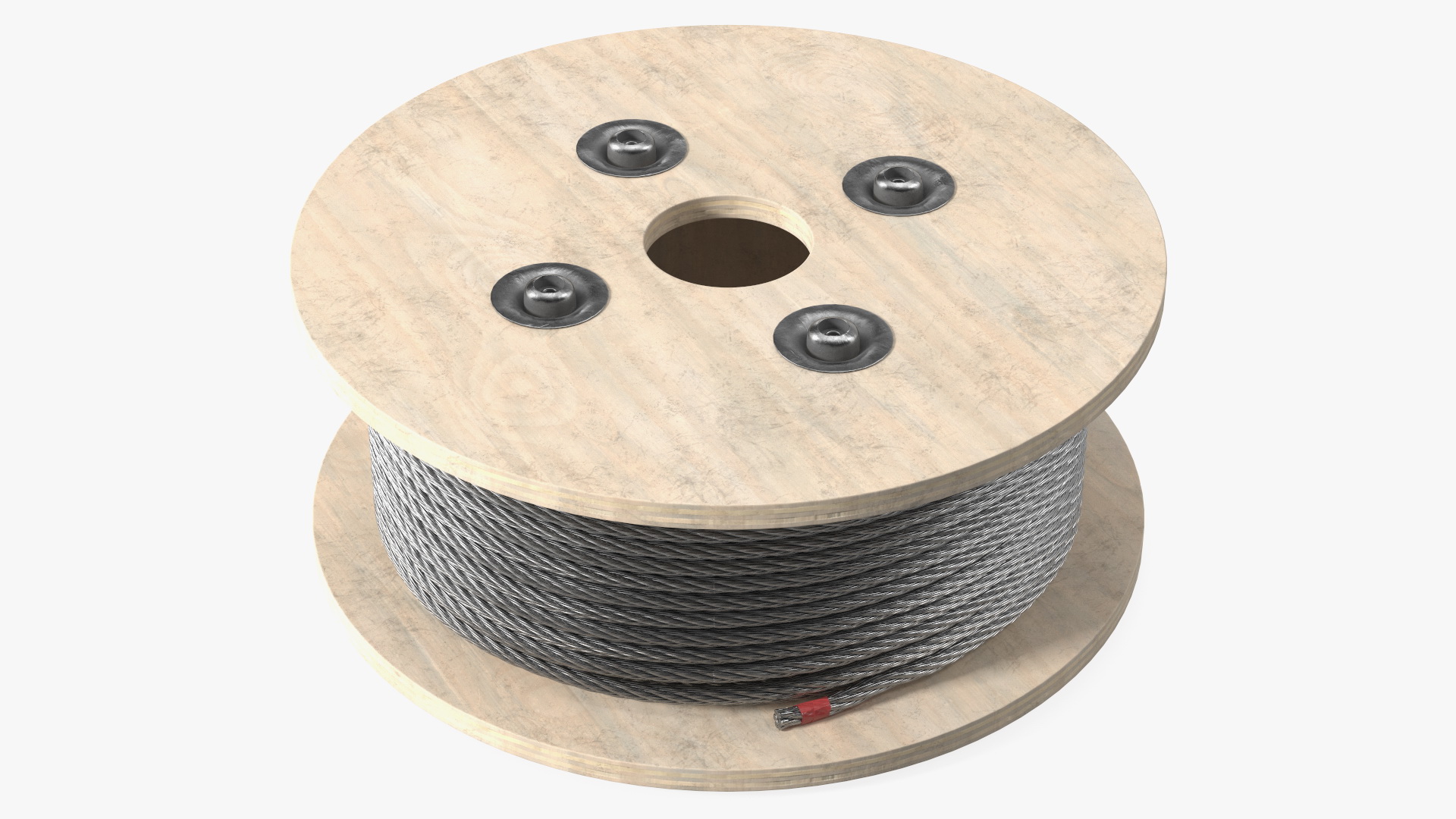 3D Srawl Warp Steel Rope Wooden Coil model