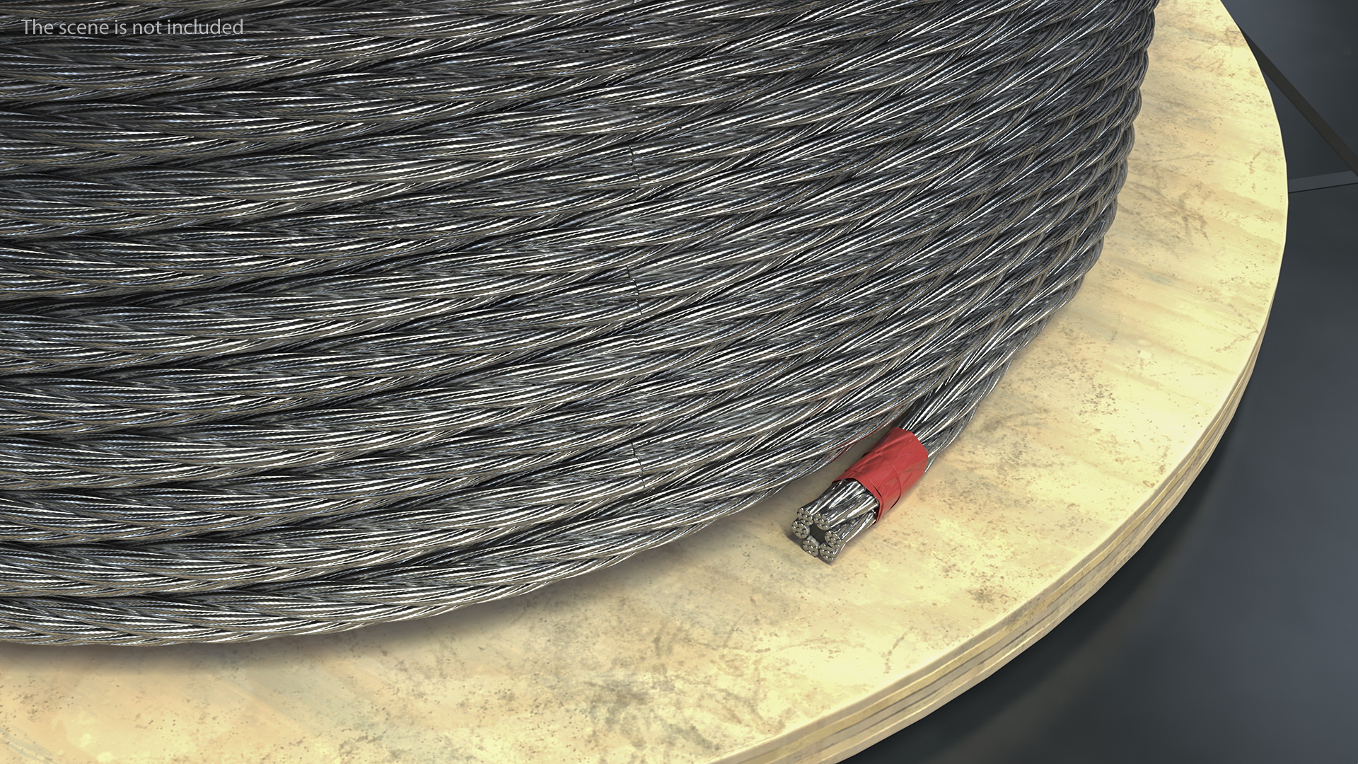3D Srawl Warp Steel Rope Wooden Coil model