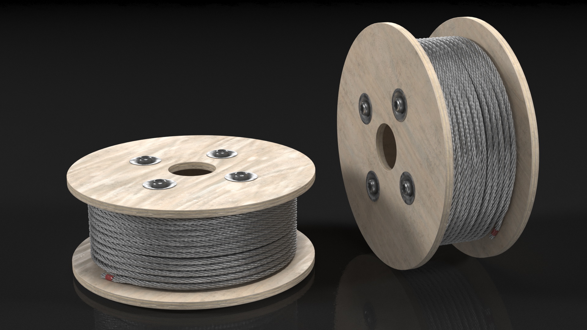 3D Srawl Warp Steel Rope Wooden Coil model