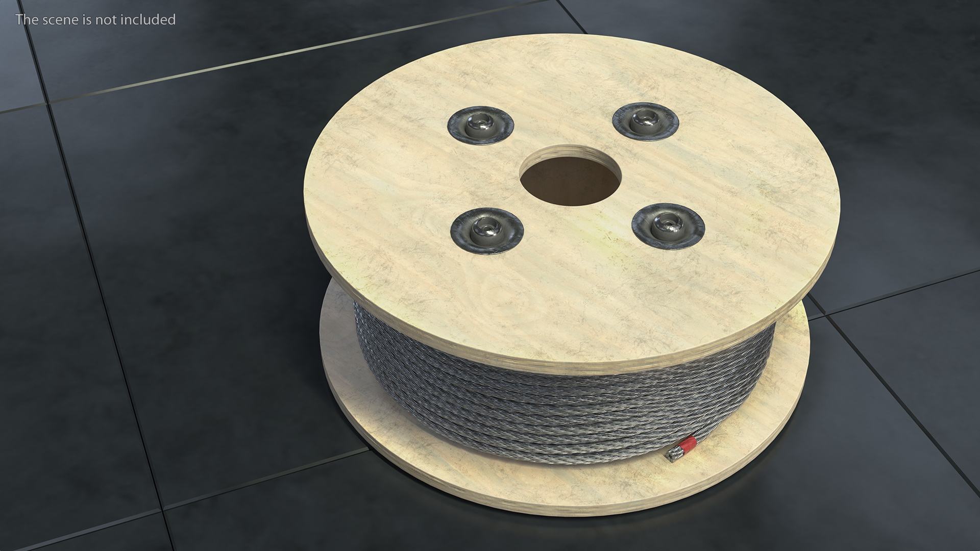 3D Srawl Warp Steel Rope Wooden Coil model