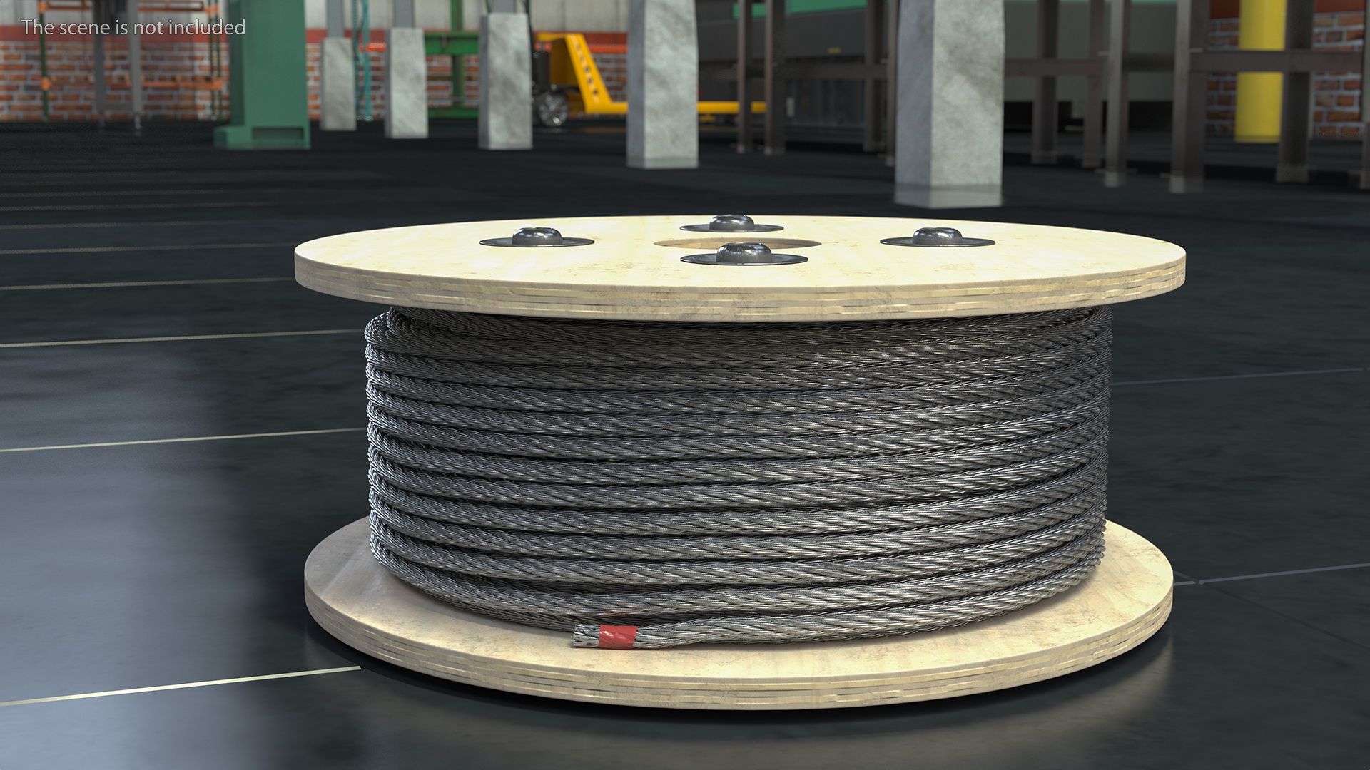 3D Srawl Warp Steel Rope Wooden Coil model