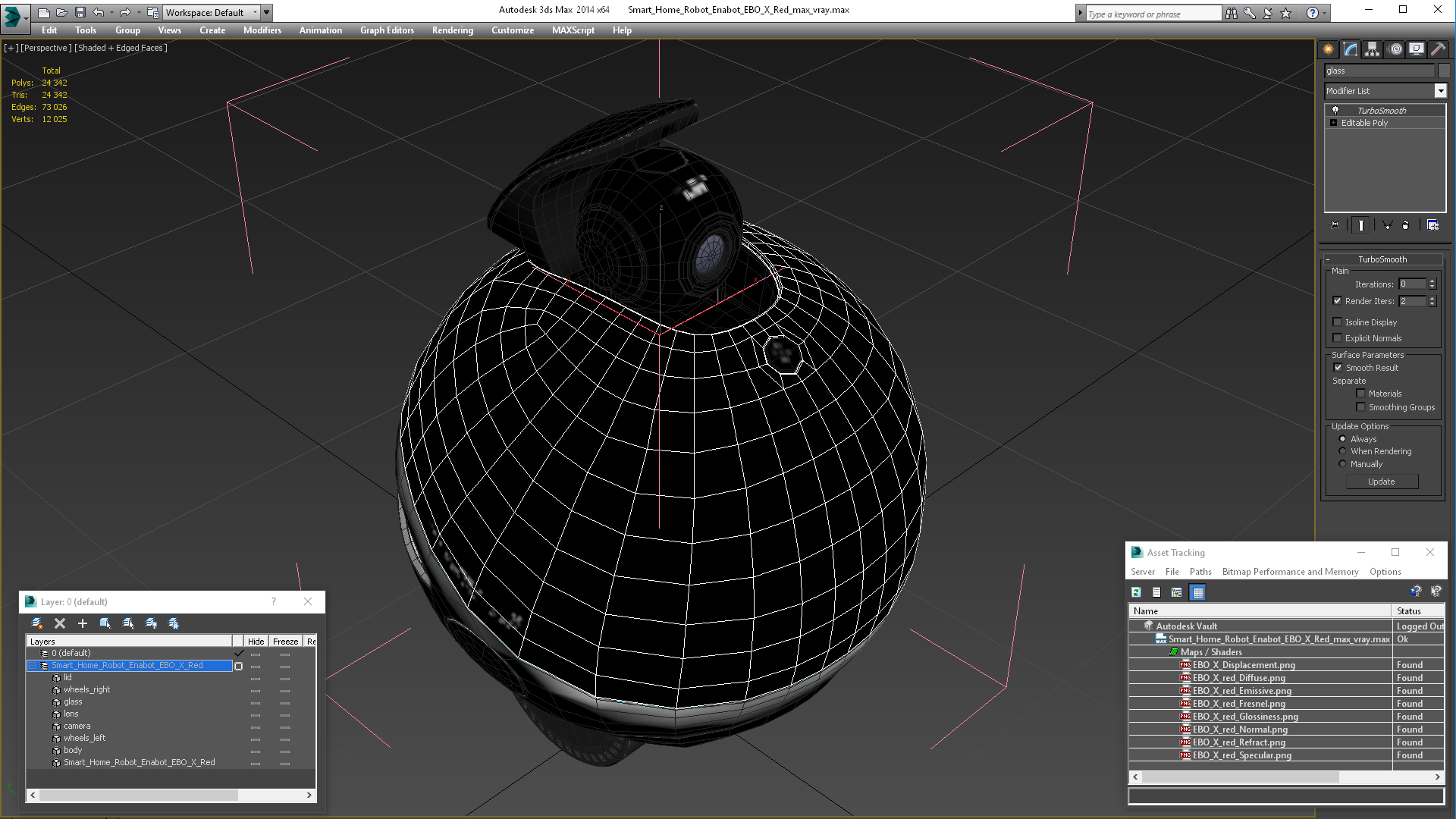 3D Smart Home Robot Enabot EBO X Red model