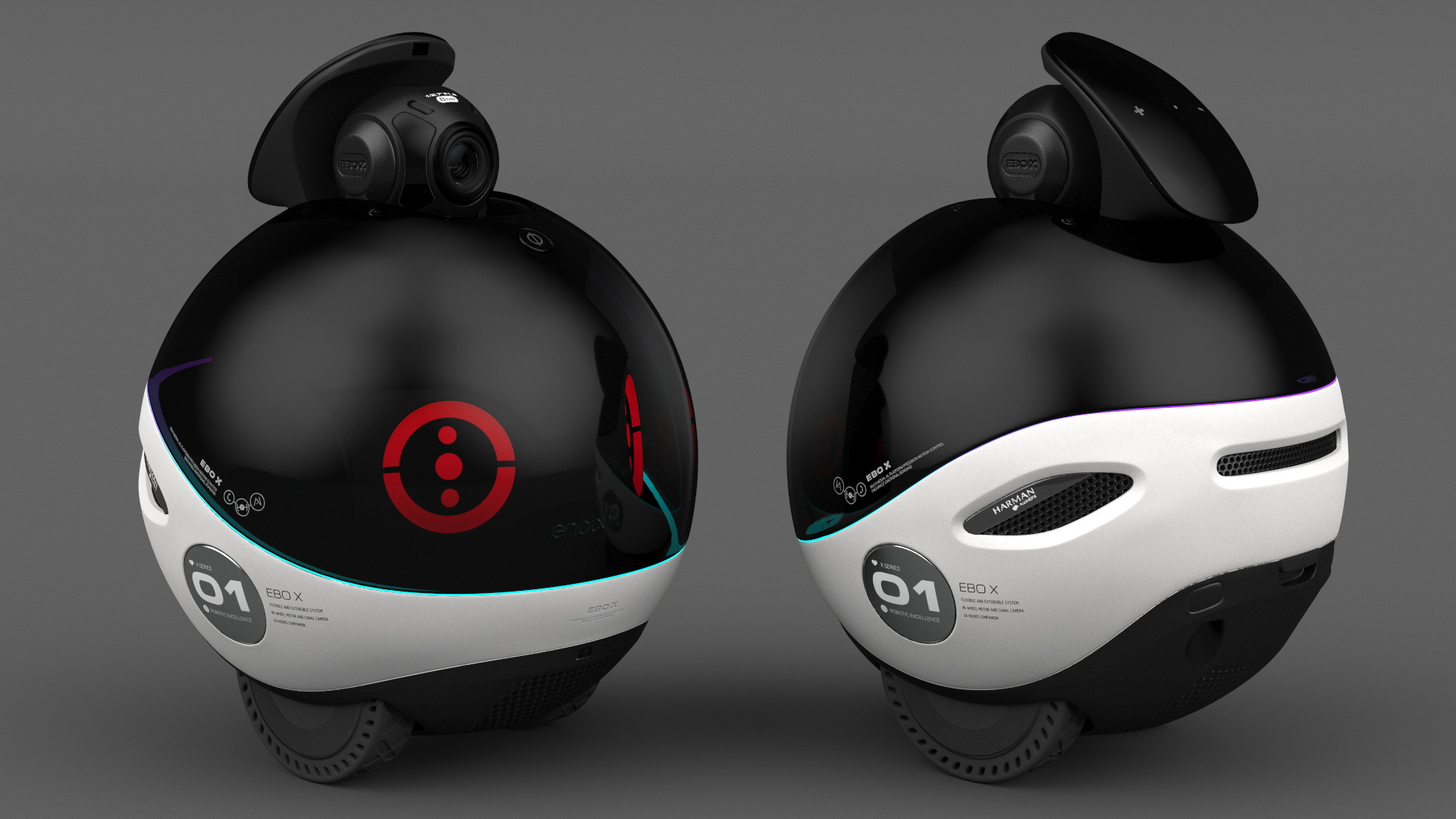 3D Smart Home Robot Enabot EBO X Red model