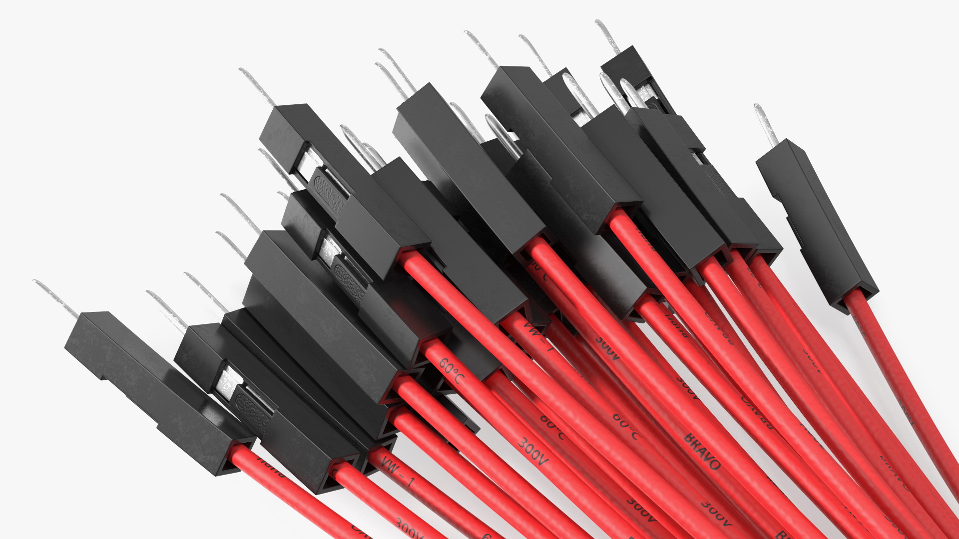 3D Jumper Wires Bundle Red model