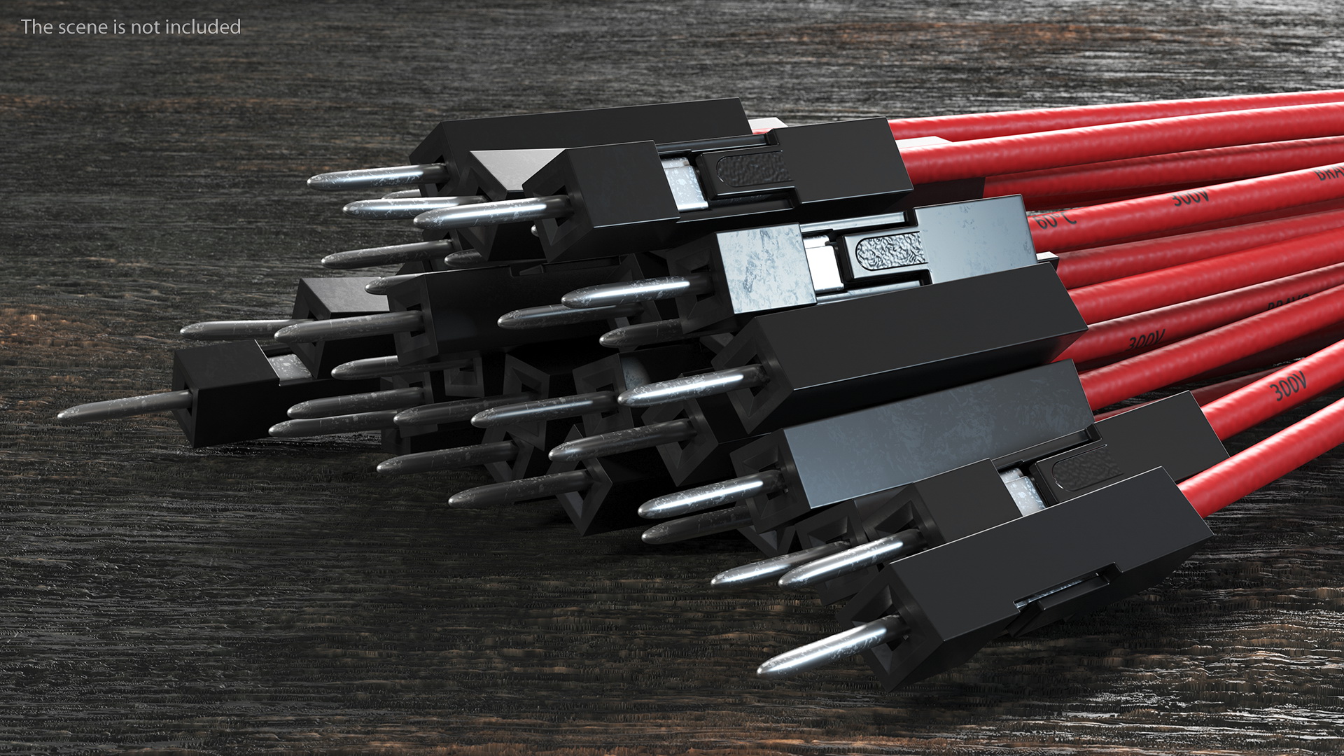 3D Jumper Wires Bundle Red model
