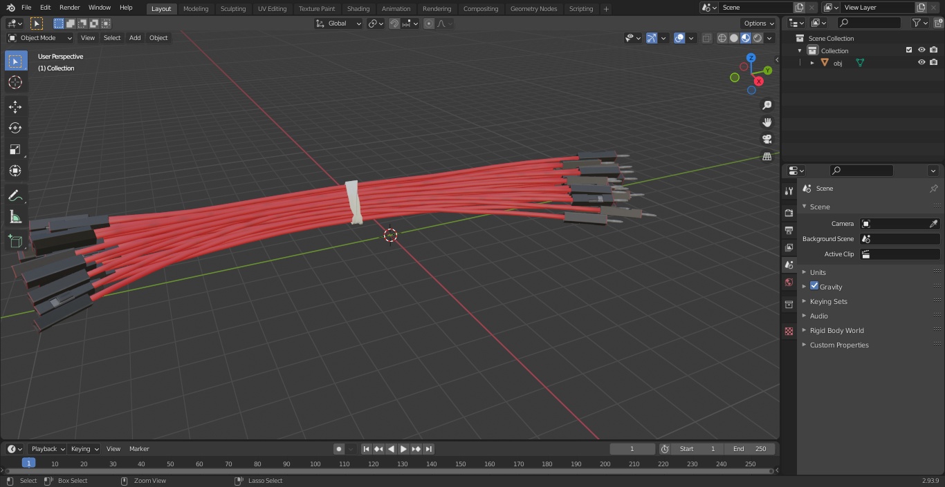 3D Jumper Wires Bundle Red model