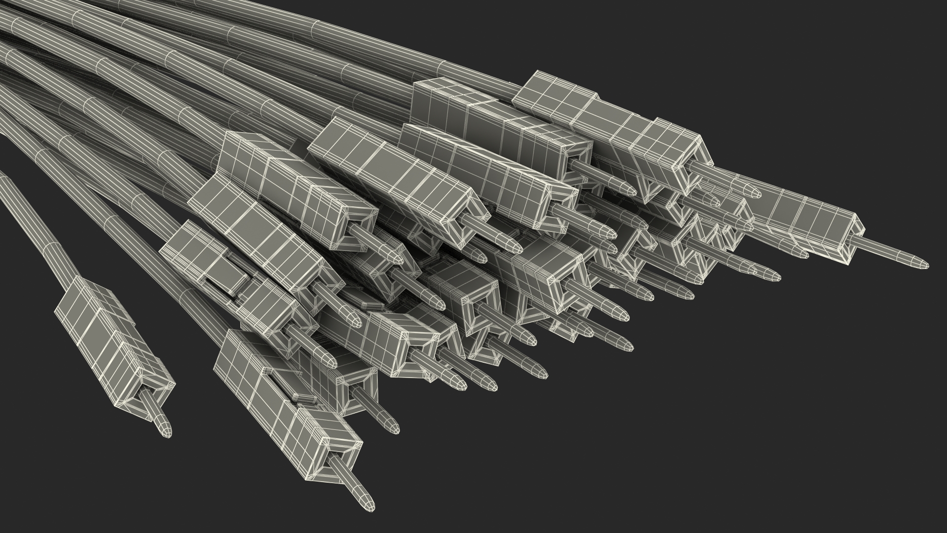 3D Jumper Wires Bundle Red model