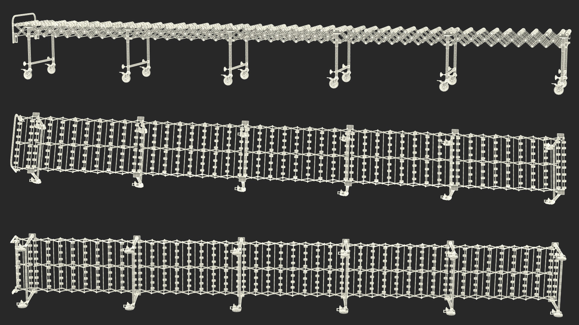 3D Folding Telescopic Roller Red Rigged
