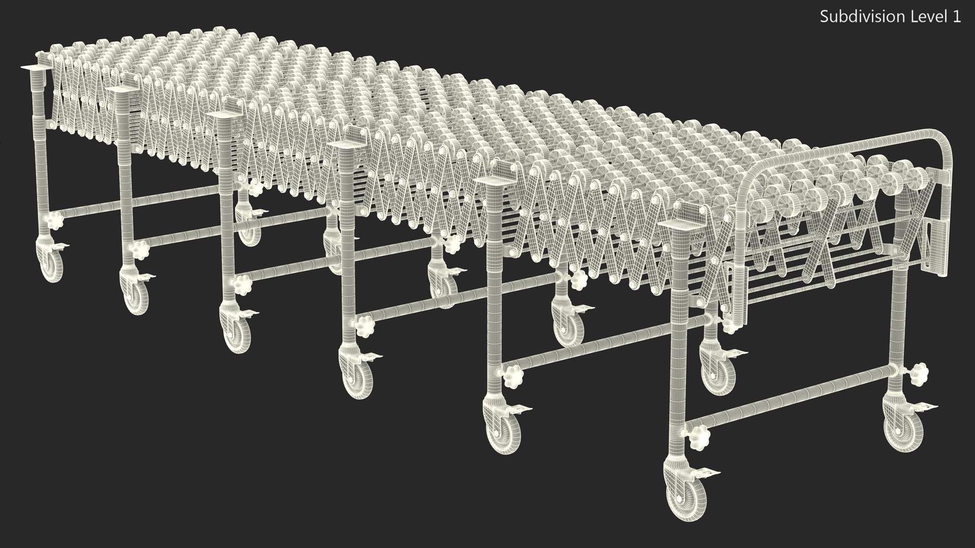 3D Folding Telescopic Roller Red Rigged