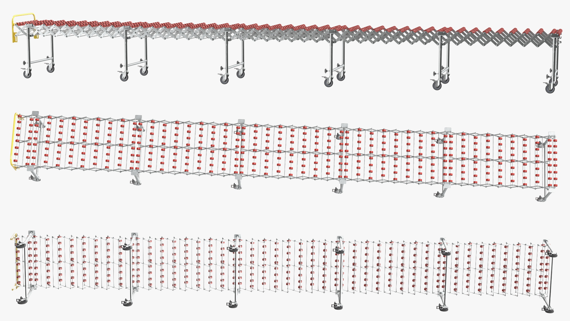 3D Folding Telescopic Roller Red Rigged