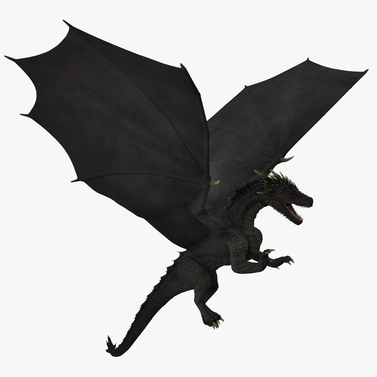 Black Dragon Flying 3D Model, view 8