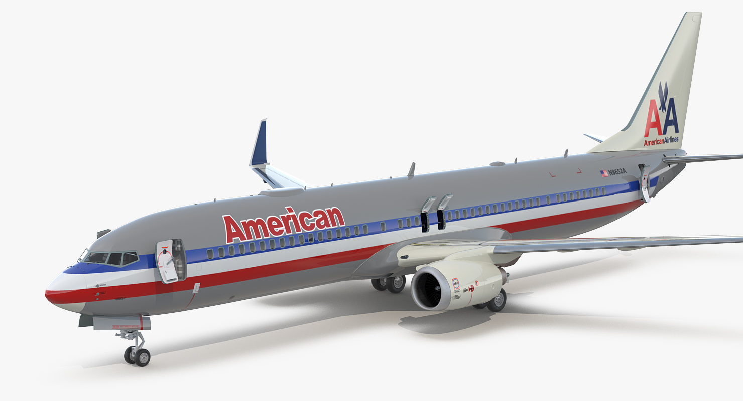3D Boeing 737 900 with Interior and Cockpit American Airlines model