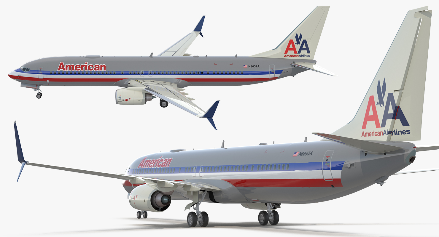 3D Boeing 737 900 with Interior and Cockpit American Airlines model