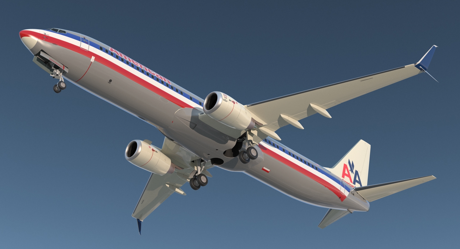 3D Boeing 737 900 with Interior and Cockpit American Airlines model