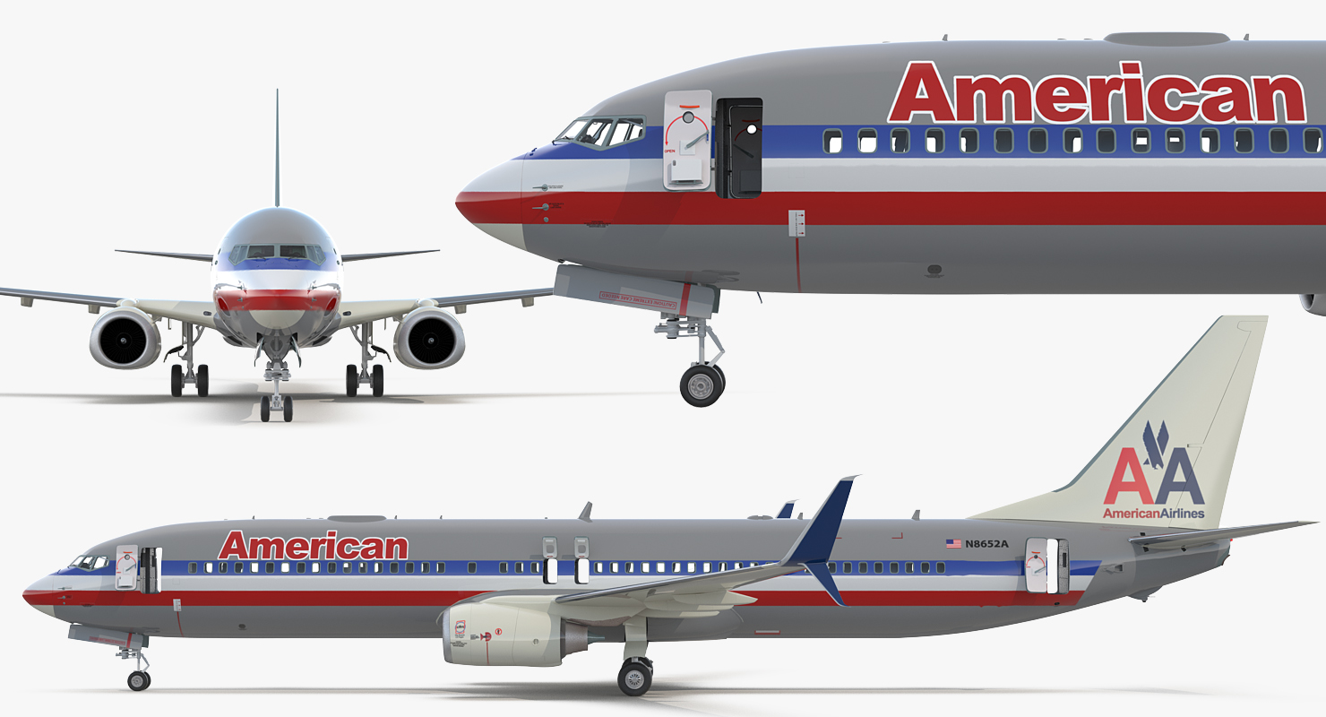 3D Boeing 737 900 with Interior and Cockpit American Airlines model