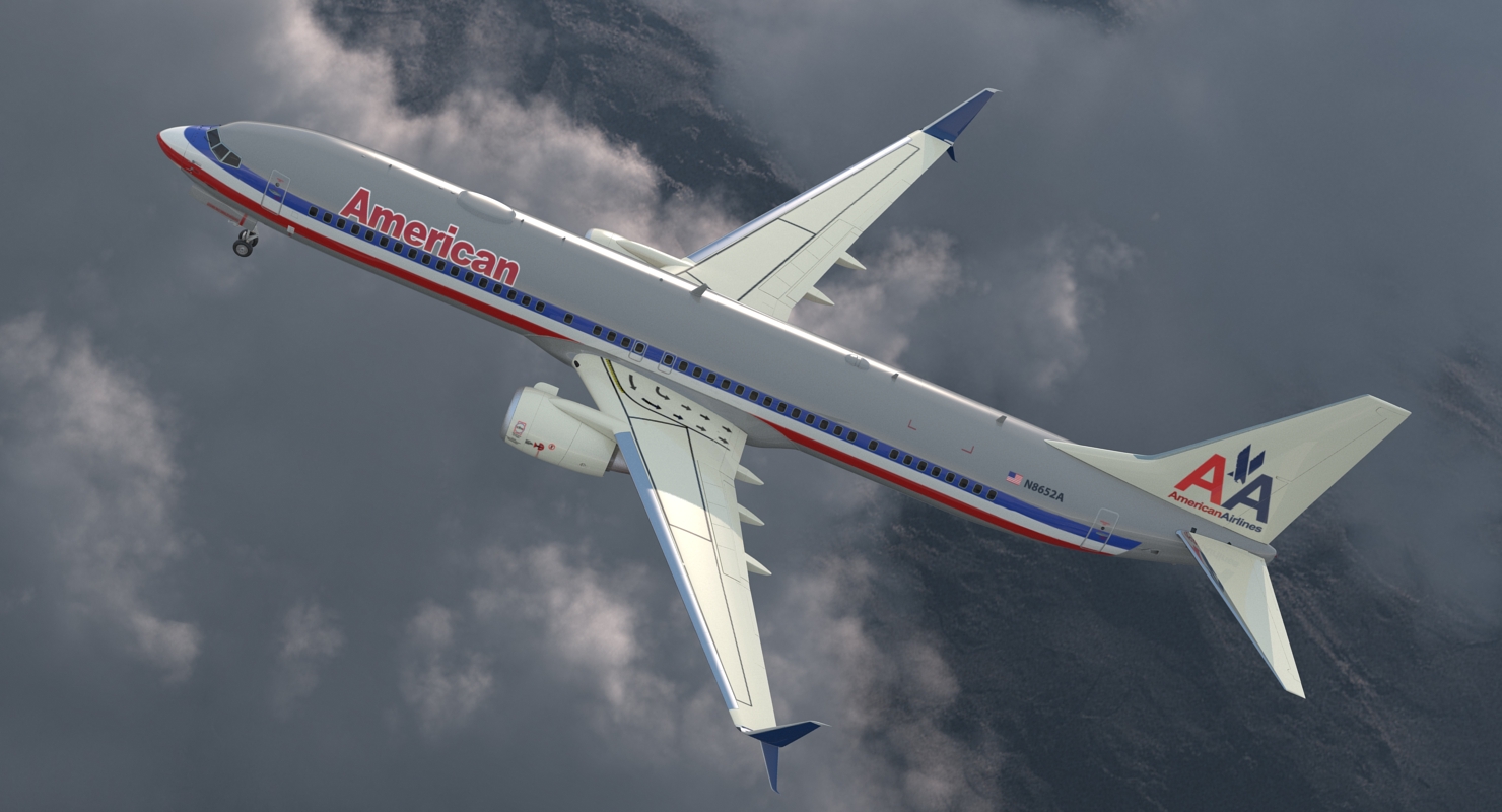 3D Boeing 737 900 with Interior and Cockpit American Airlines model