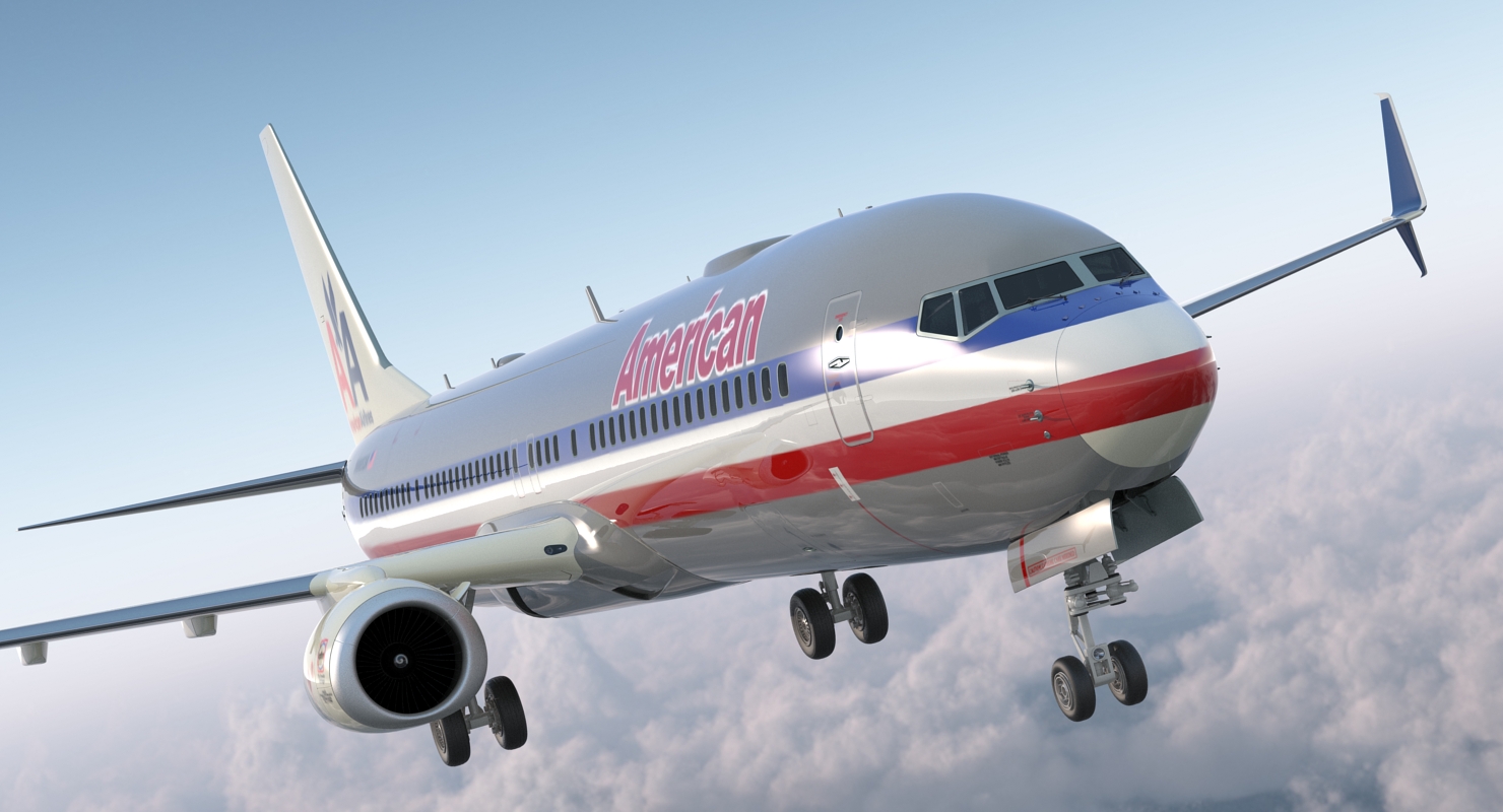 3D Boeing 737 900 with Interior and Cockpit American Airlines model