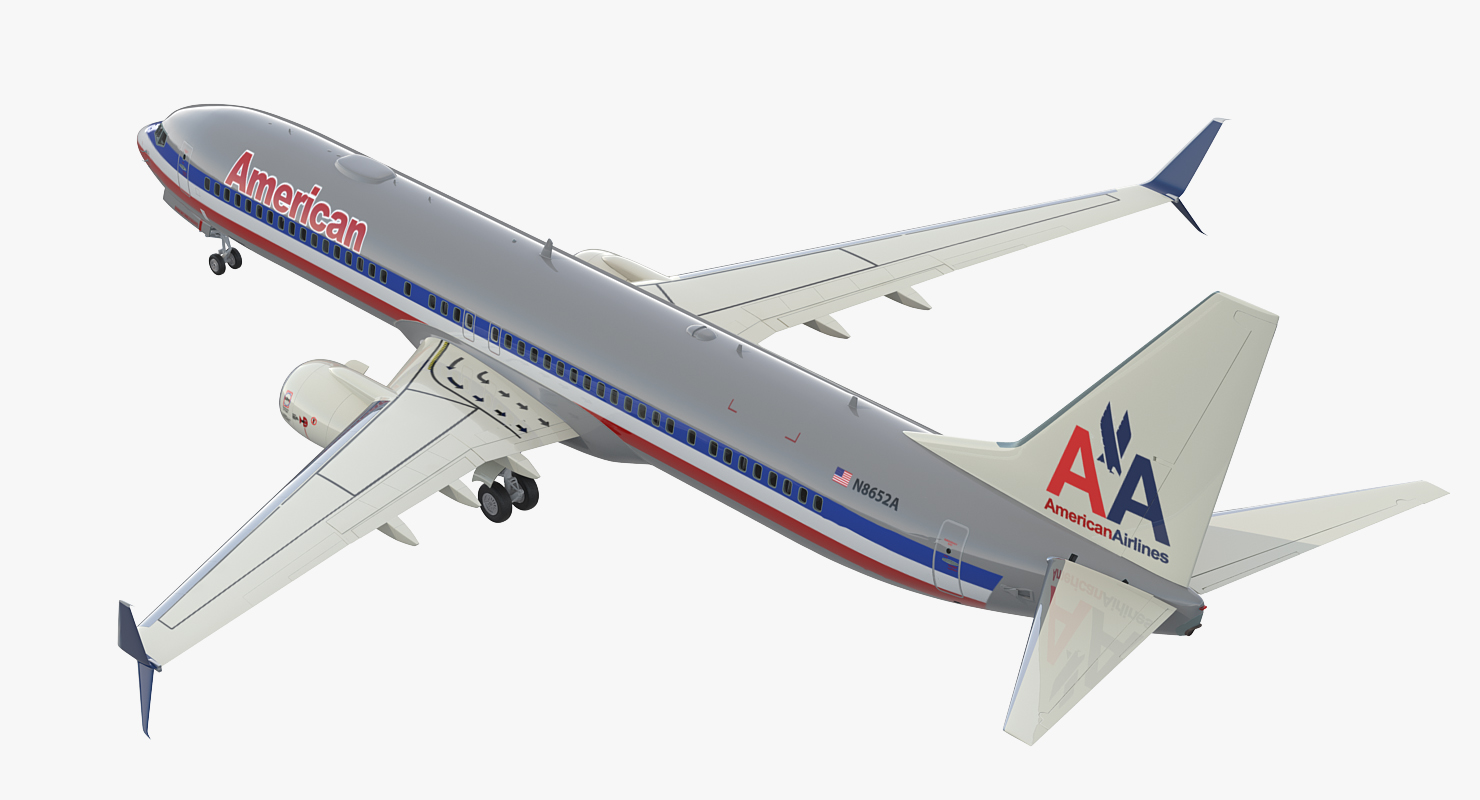 3D Boeing 737 900 with Interior and Cockpit American Airlines model