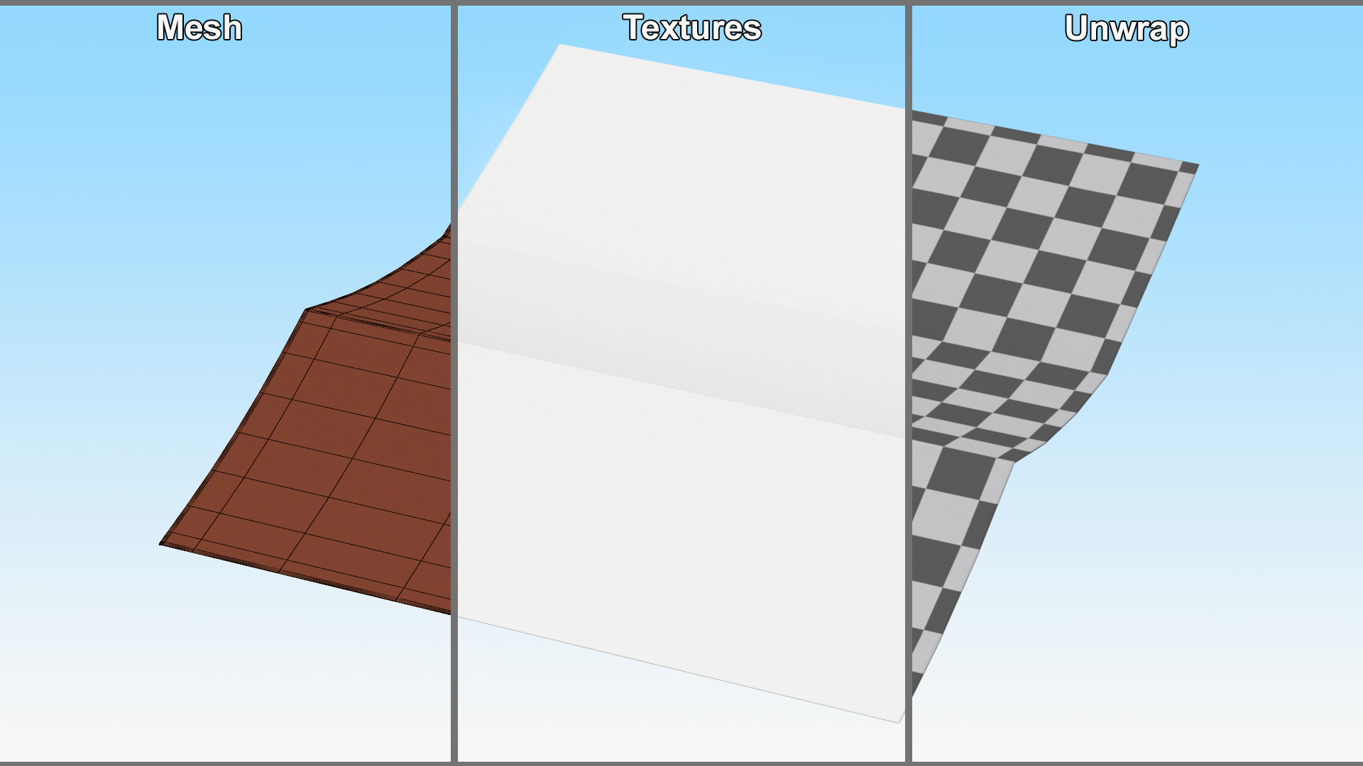 3D Paper Sheet Accordion Folded model