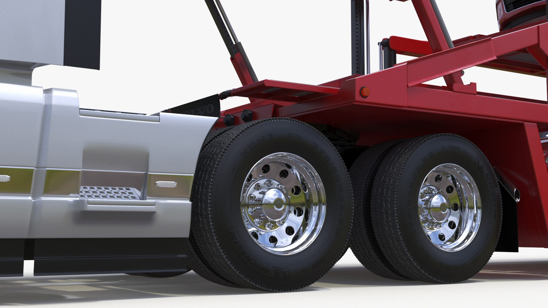 Volvo VNL 860 Truck with Car Carrier Vehicles Loaded 3D