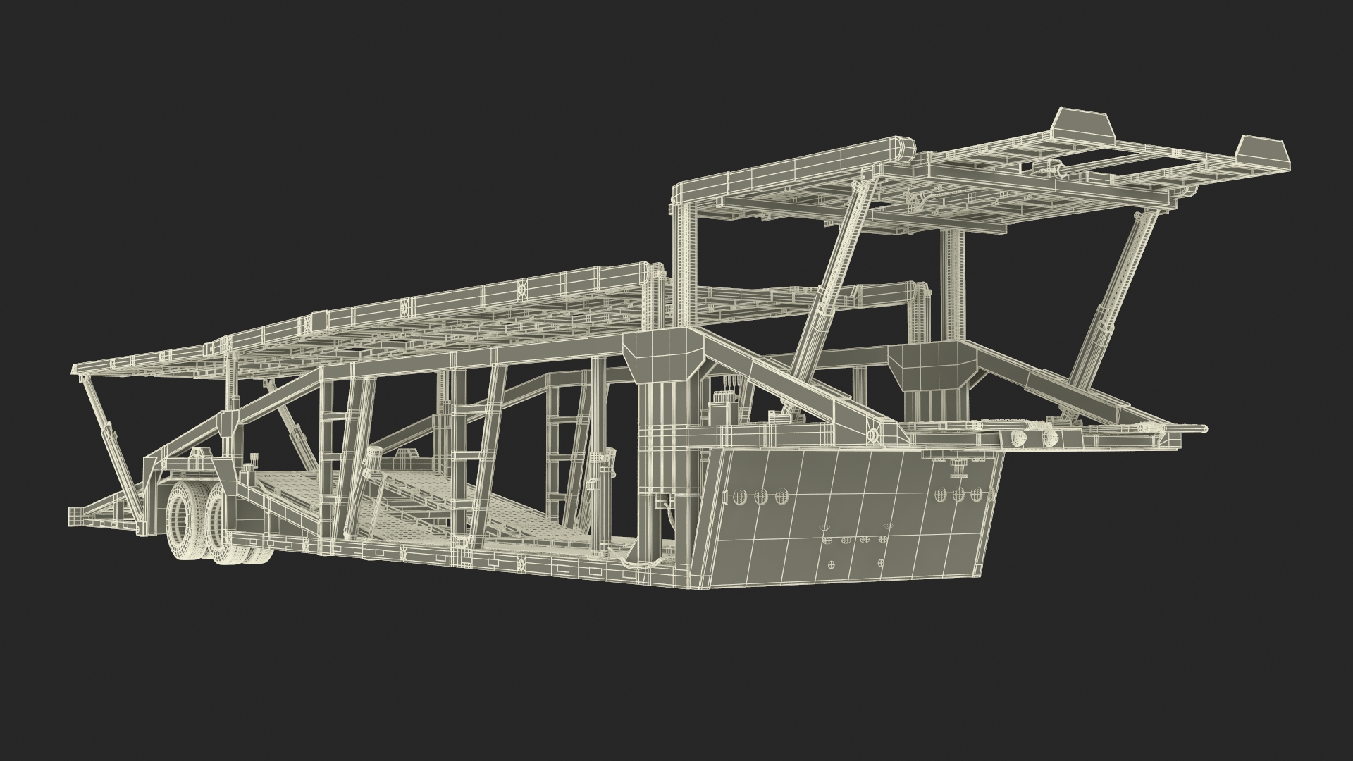 Volvo VNL 860 Truck with Car Carrier Vehicles Loaded 3D