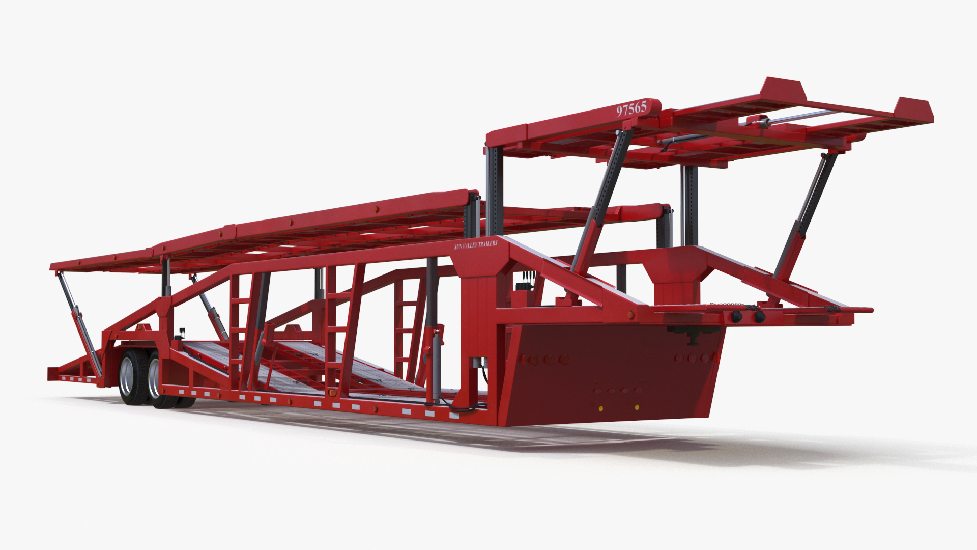 Volvo VNL 860 Truck with Car Carrier Vehicles Loaded 3D