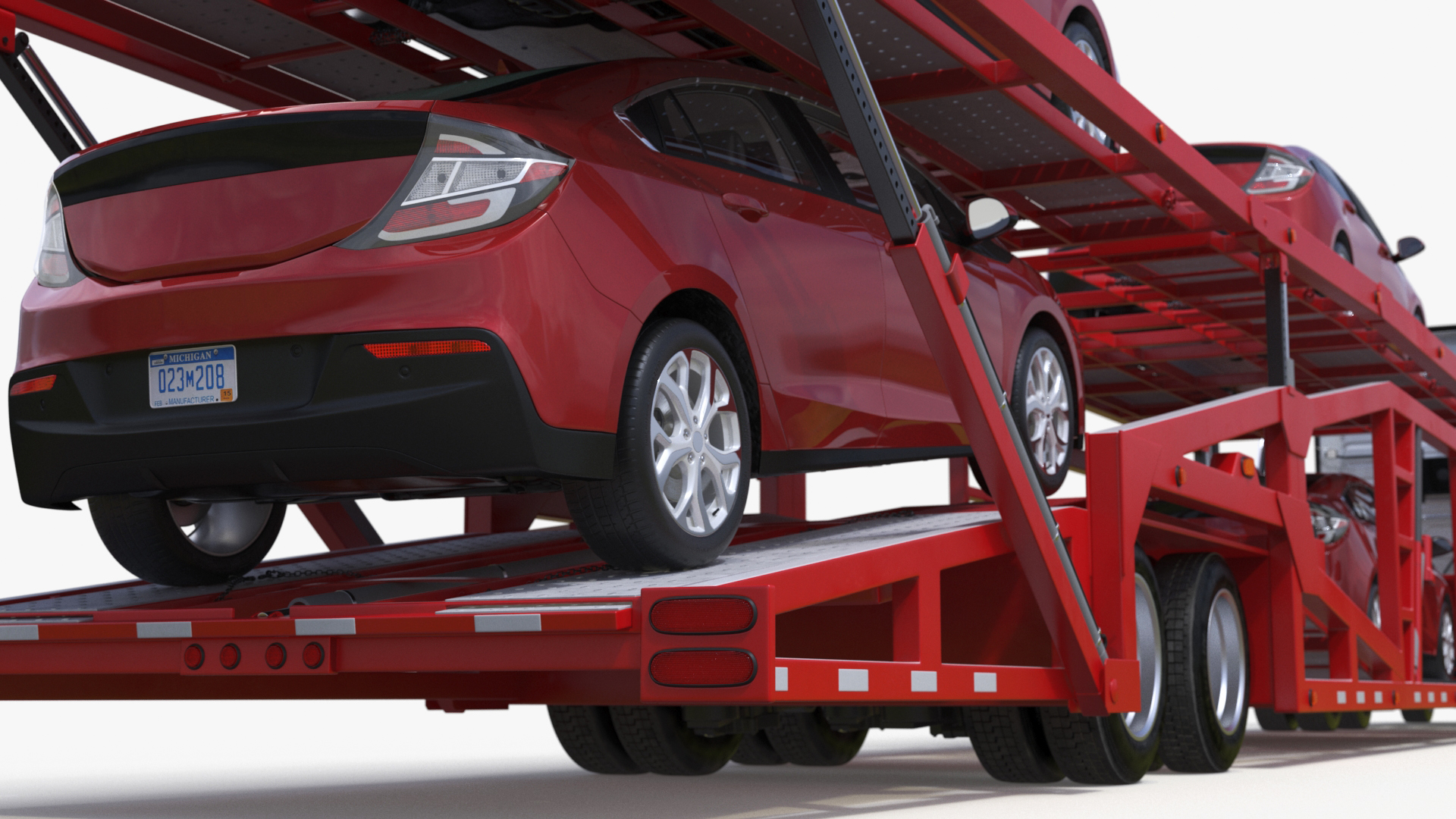 Volvo VNL 860 Truck with Car Carrier Vehicles Loaded 3D