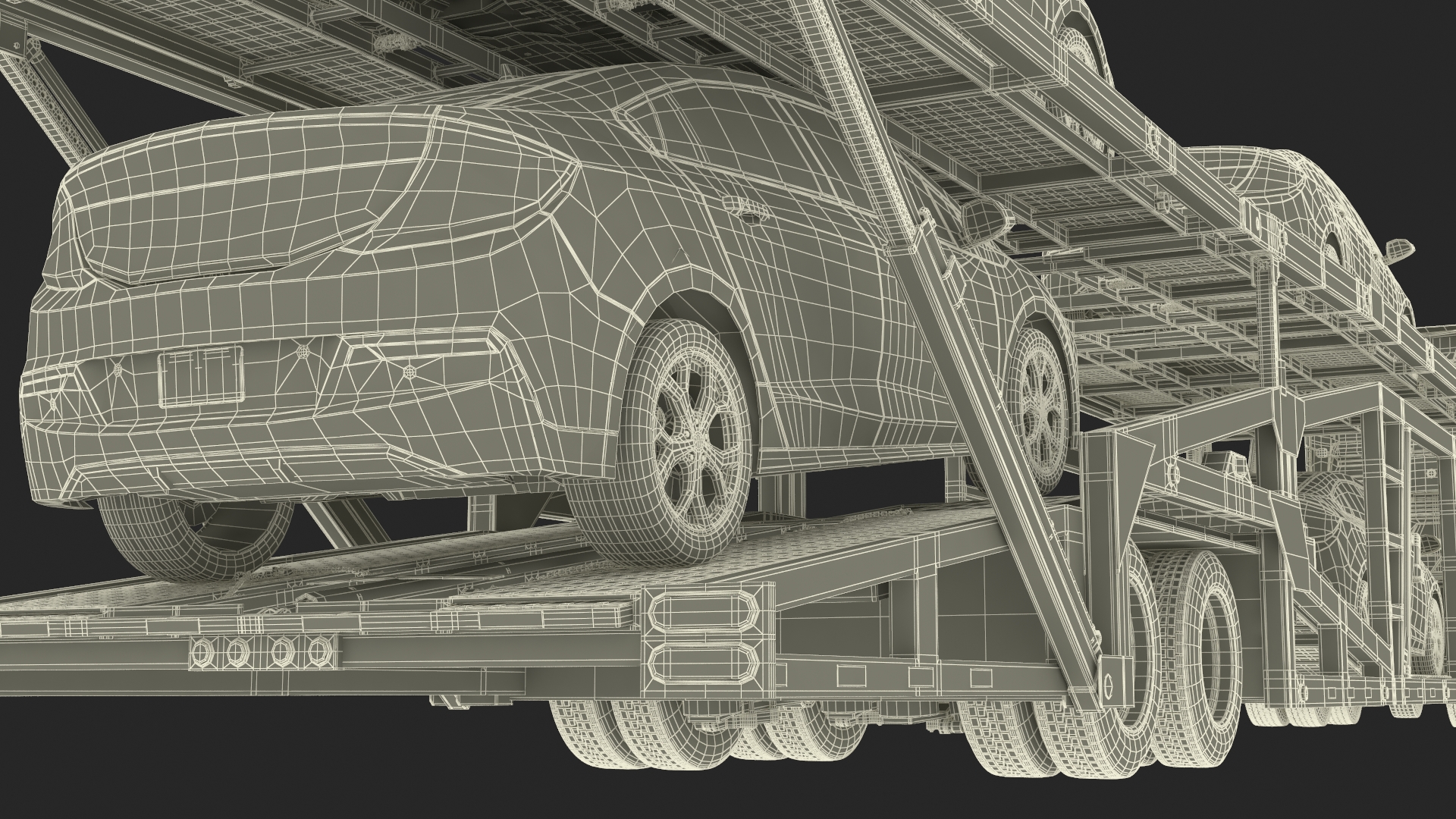 Volvo VNL 860 Truck with Car Carrier Vehicles Loaded 3D