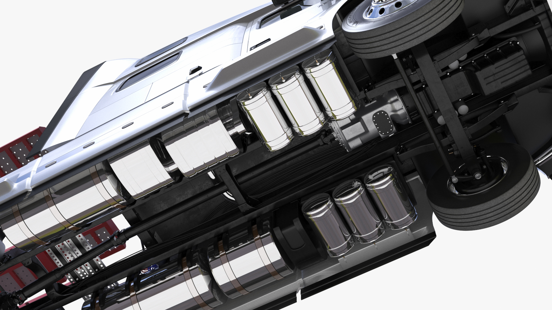 Volvo VNL 860 Truck with Car Carrier Vehicles Loaded 3D