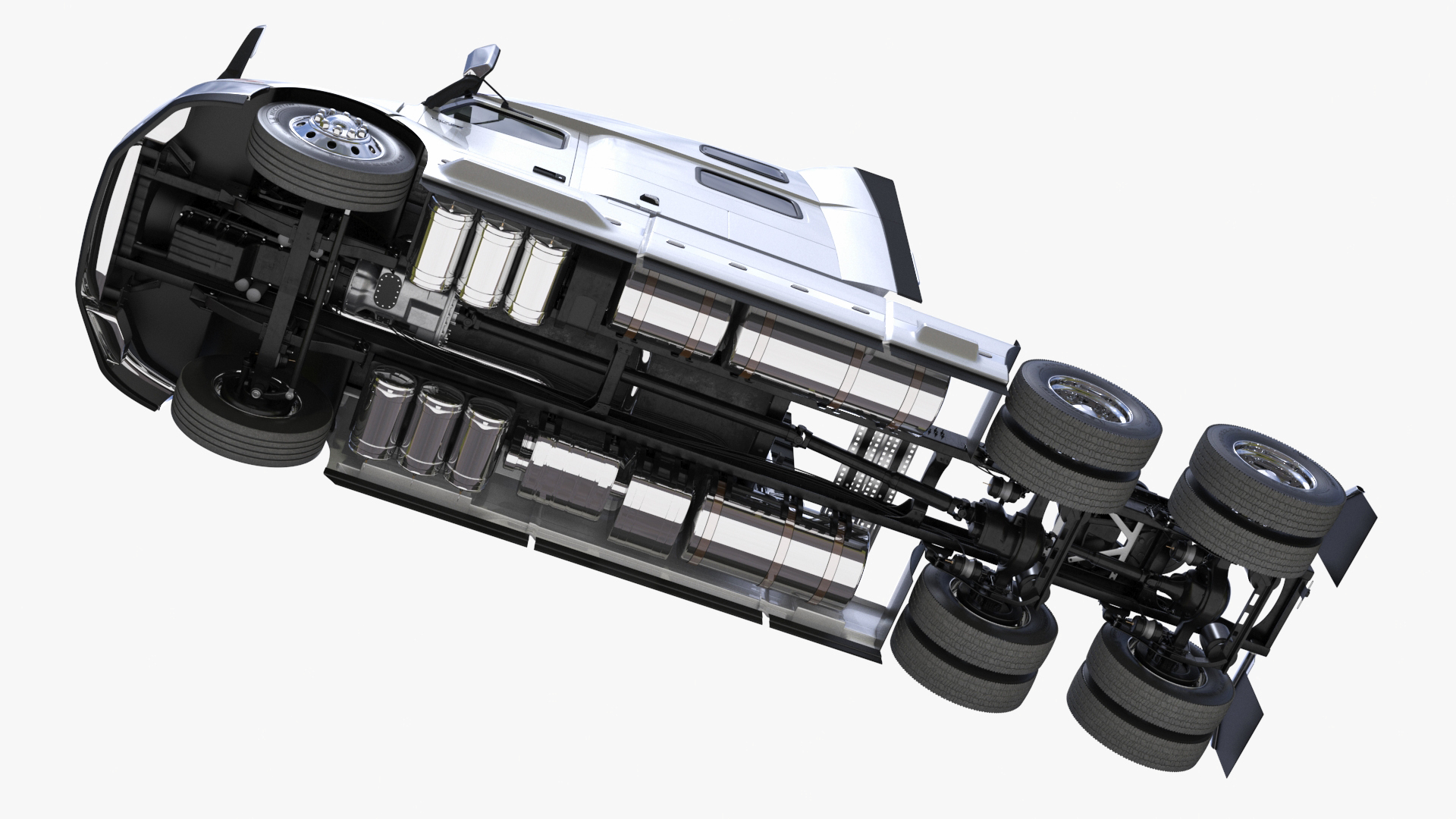Volvo VNL 860 Truck with Car Carrier Vehicles Loaded 3D