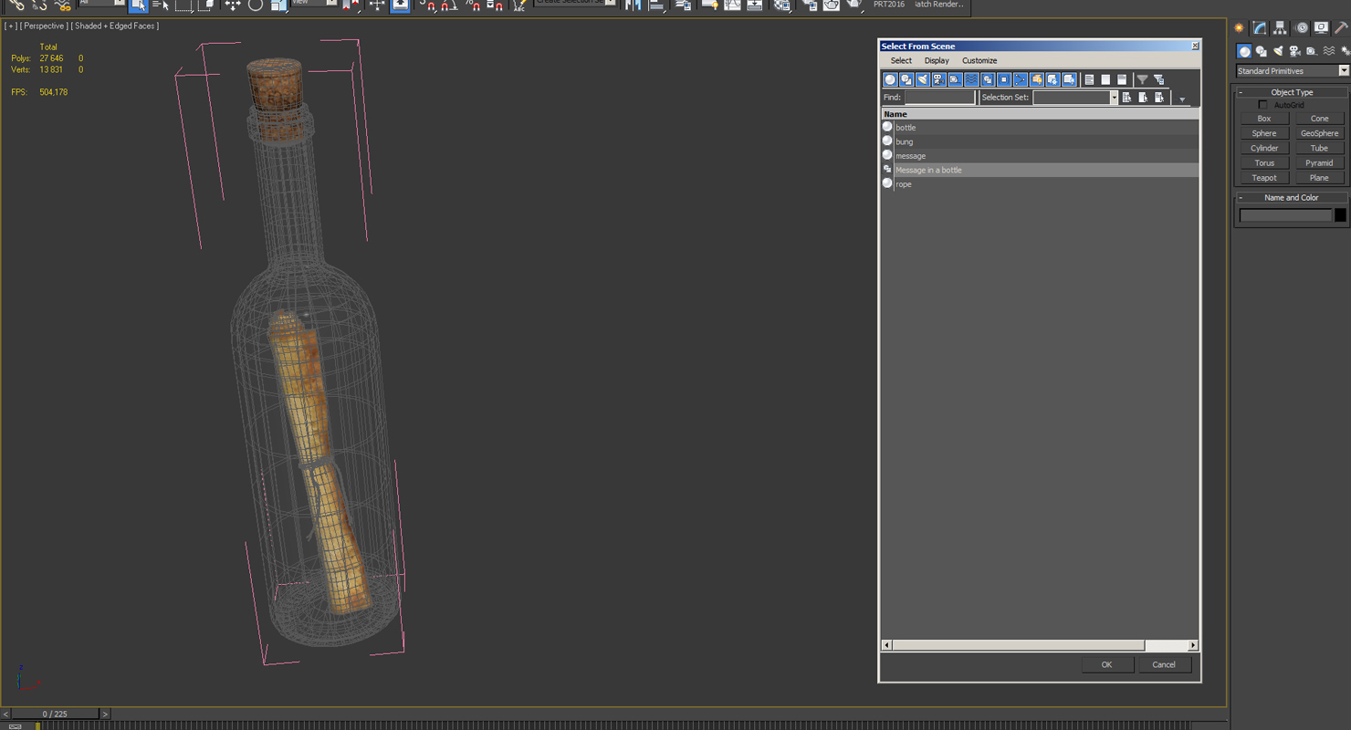 Message in a bottle 3D model