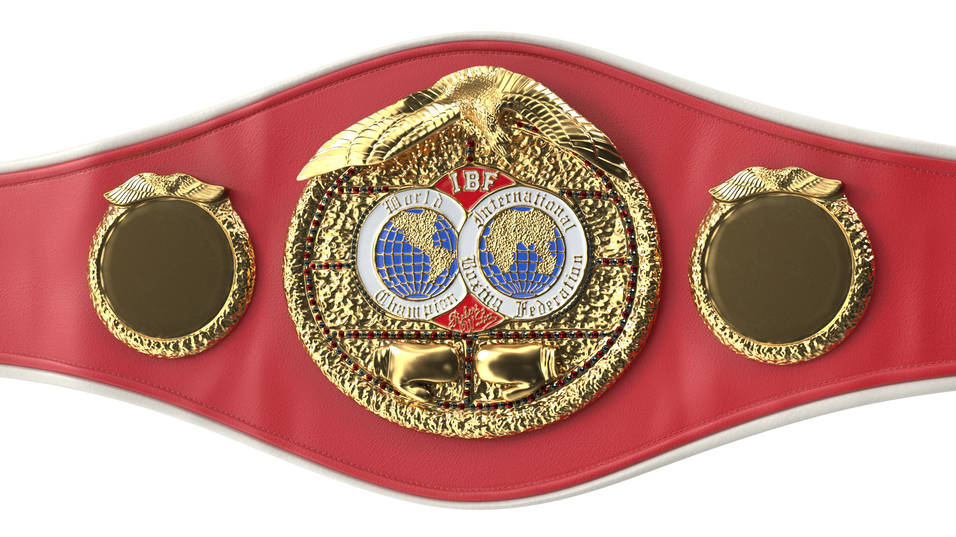 3D International Boxing Federation Belt whith Fur