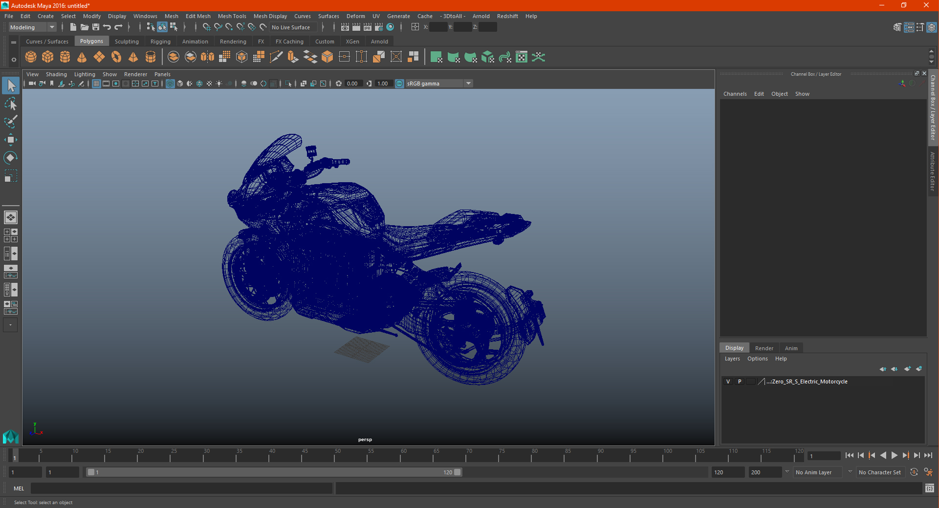 Zero SR S Electric Motorcycle 3D model