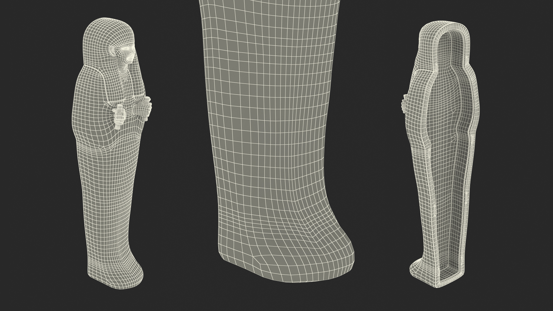 3D Front Part Egyptian Sarcophagus
