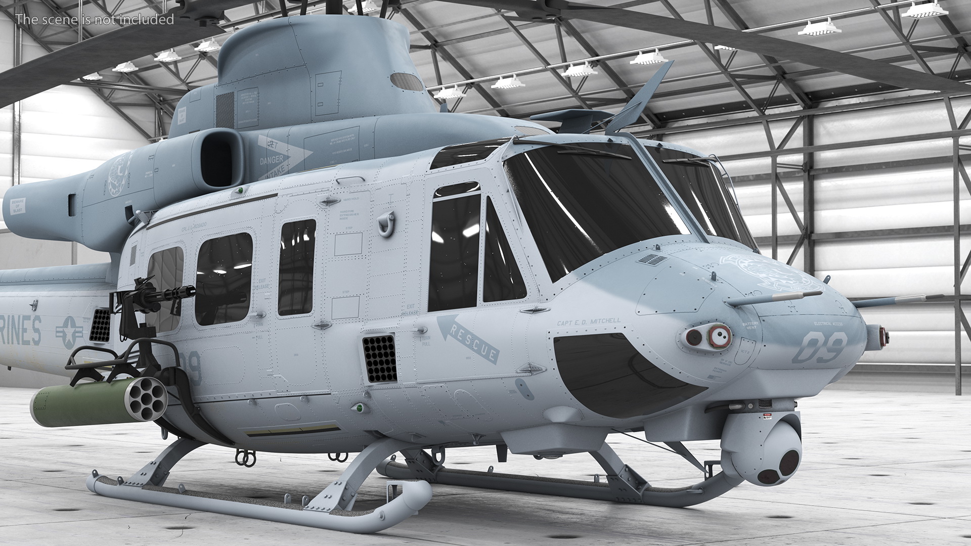 3D model Bell UH1Y Venom Helicopter Exterior Only
