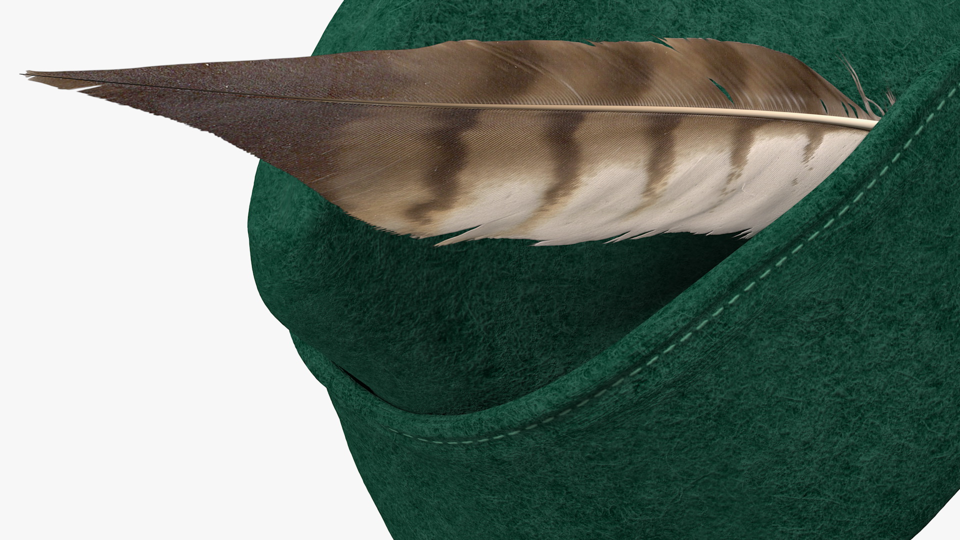 3D Robin Hood Cap with Feather Green model