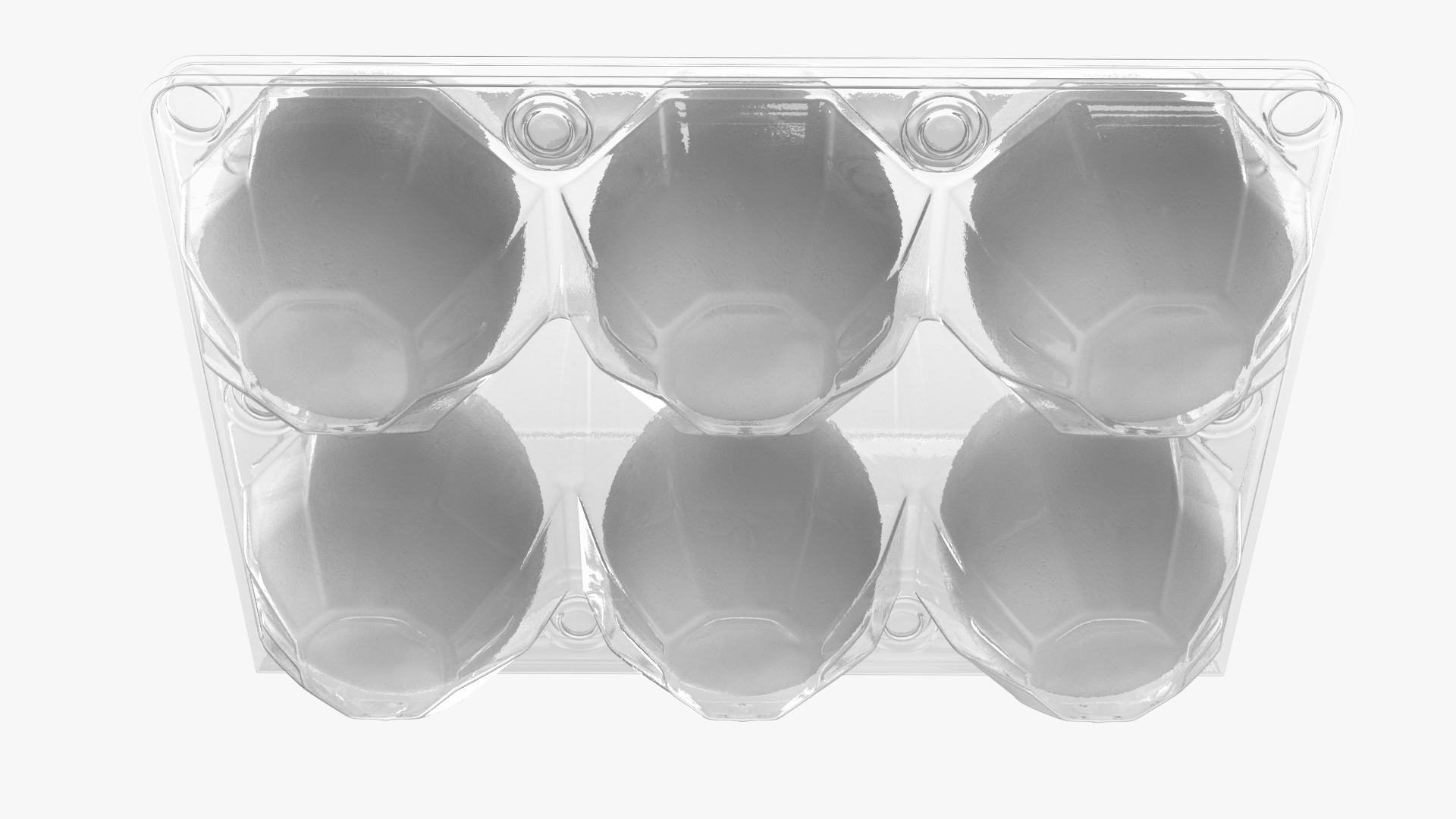 Plastic Egg Tray with 6 White Eggs 3D model