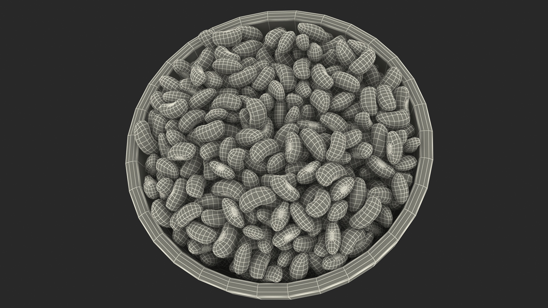 Black Turtle Beans on a Plate 3D model