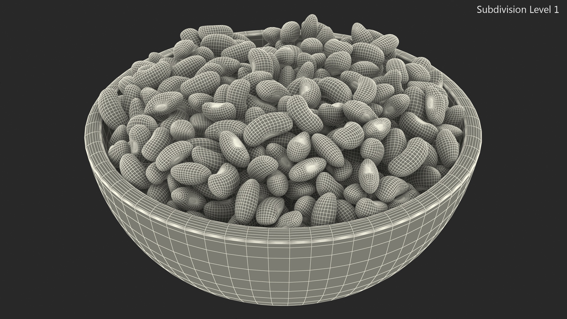 Black Turtle Beans on a Plate 3D model