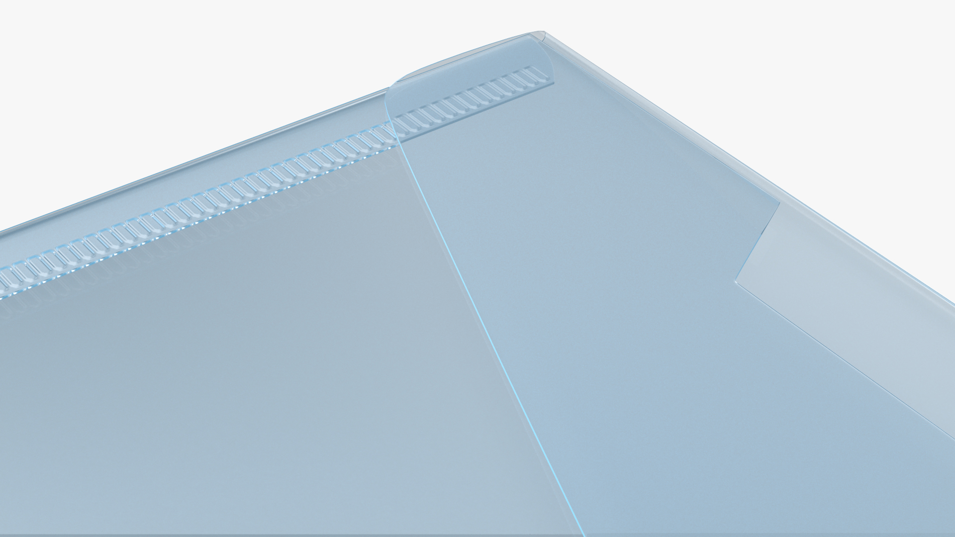 3D Transparent A4 Plastic Document Folder Blue model