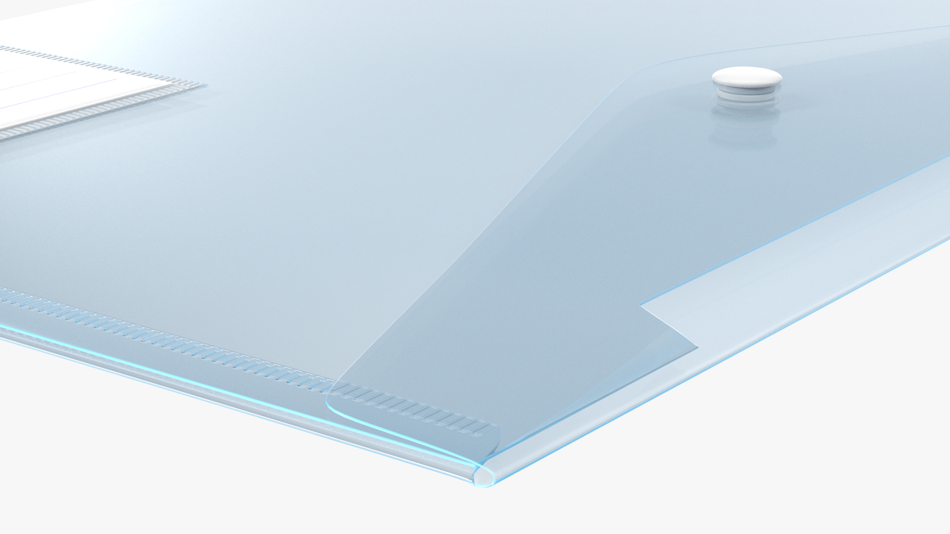 3D Transparent A4 Plastic Document Folder Blue model