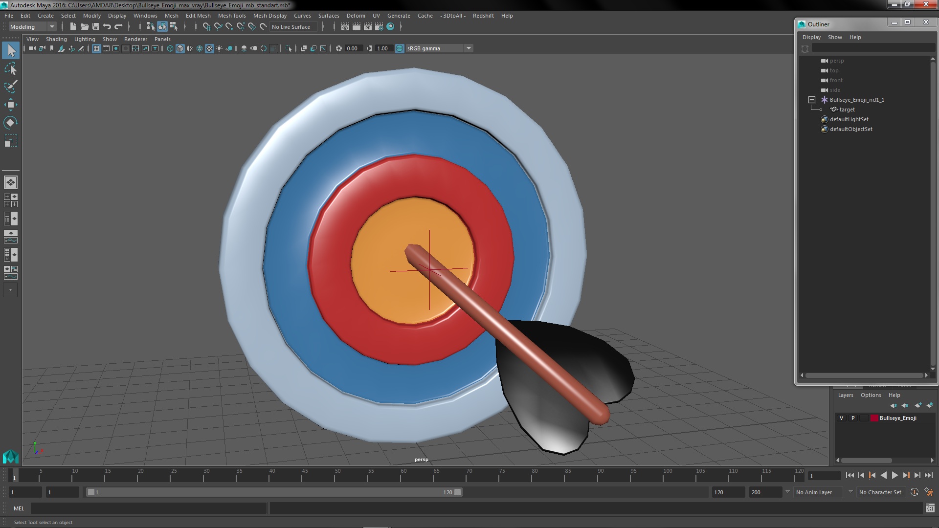 Bullseye Emoji 3D model
