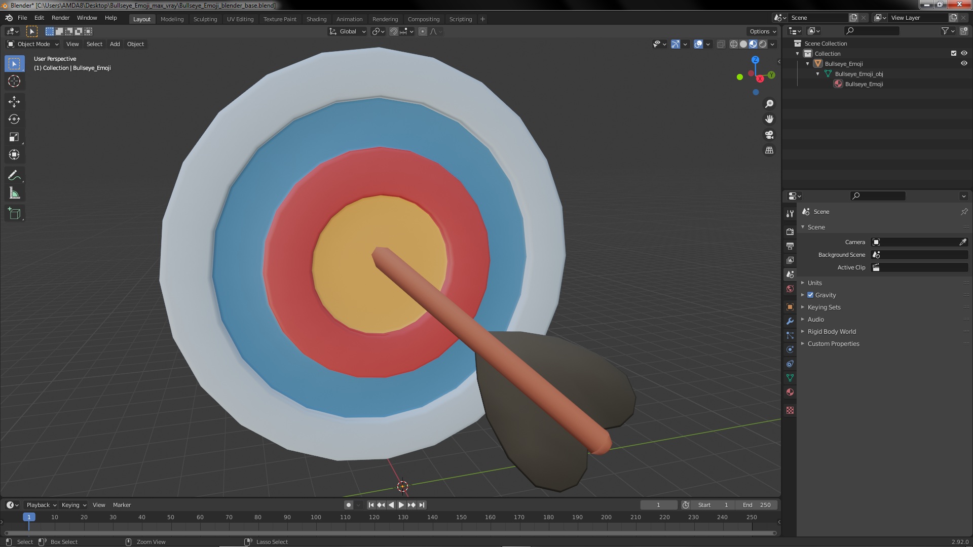 Bullseye Emoji 3D model