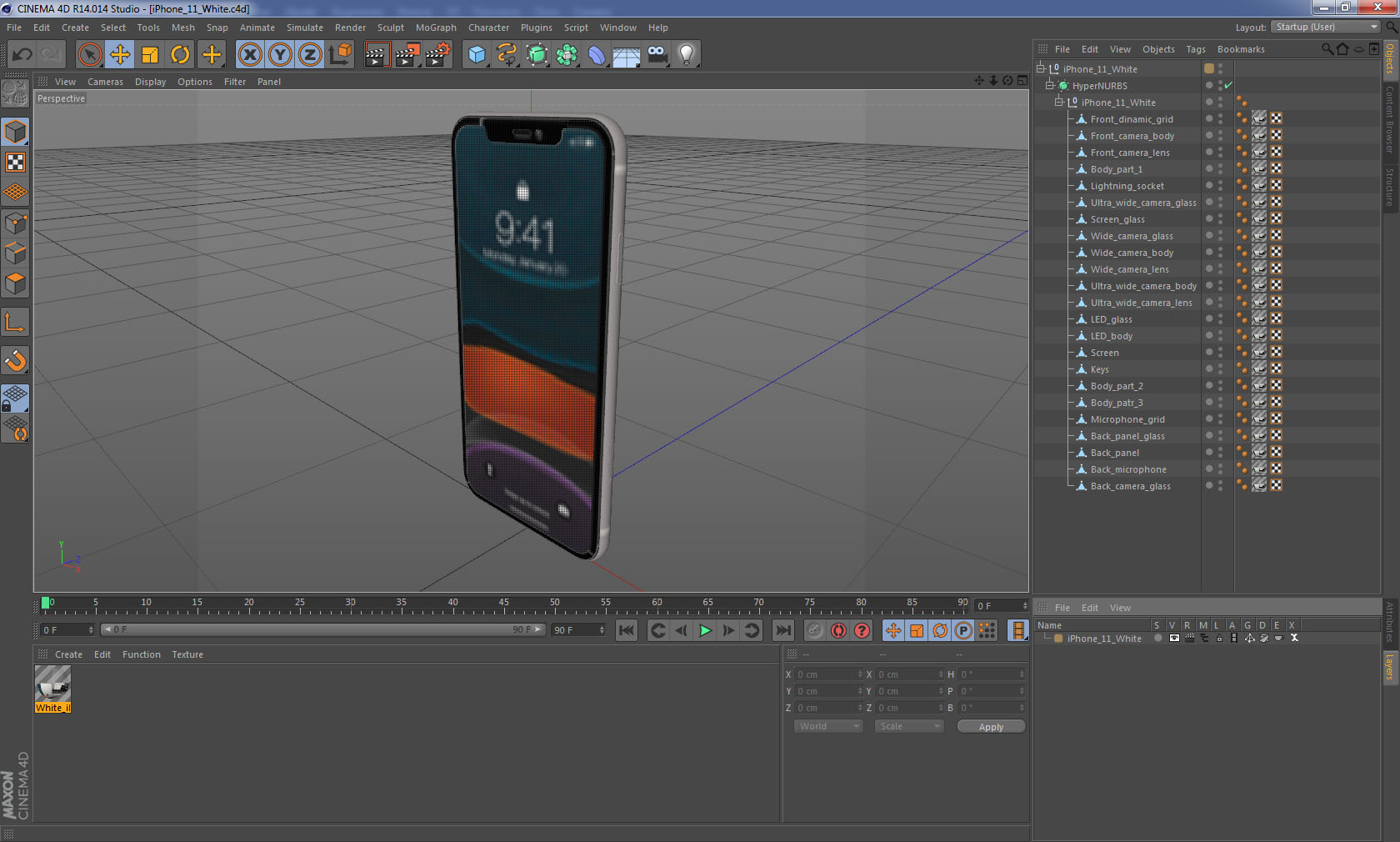 3D model iPhone 11 White