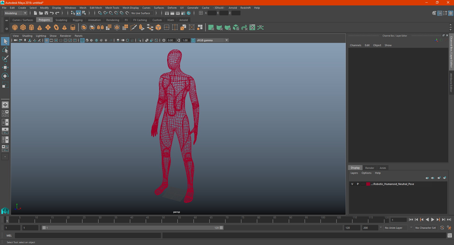 Robotic Humanoid Neutral Pose 3D model