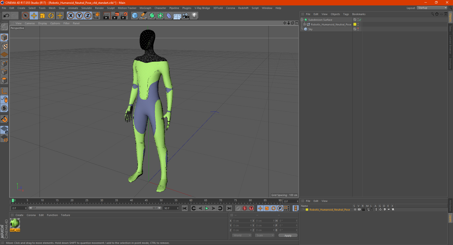 Robotic Humanoid Neutral Pose 3D model