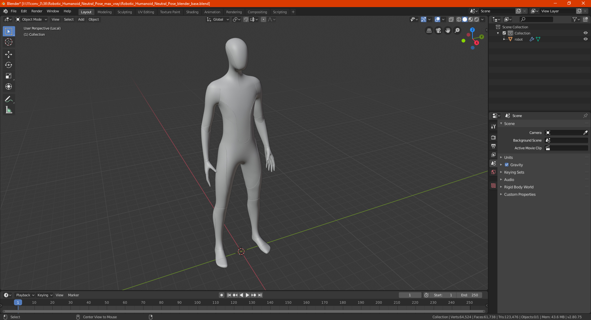 Robotic Humanoid Neutral Pose 3D model