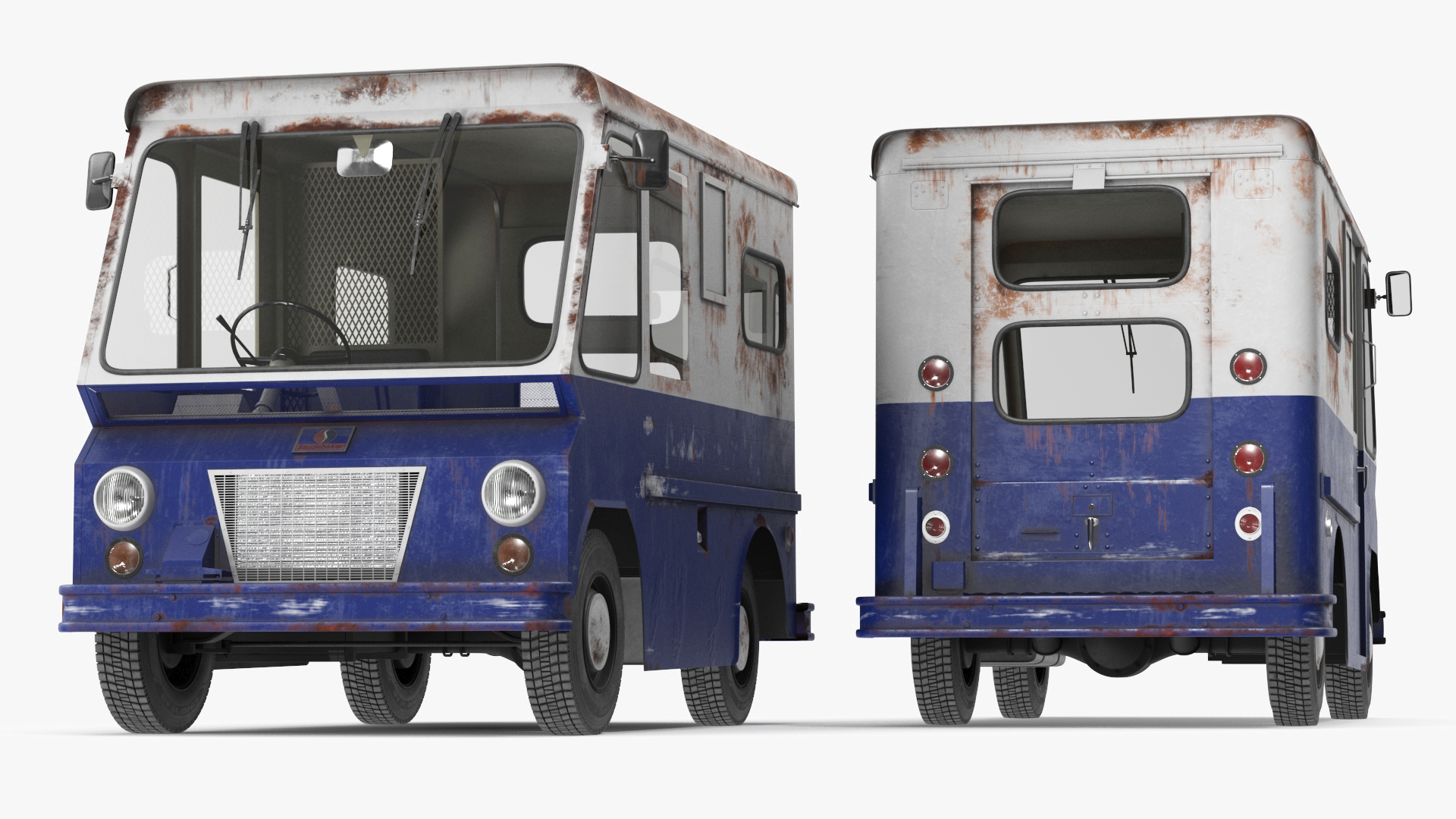 3D 1963 Studebaker ZIP Van Aged model